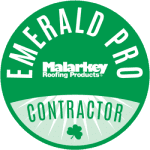 Emerald Pro Contractor logo with green shamrock and white text on a green background.