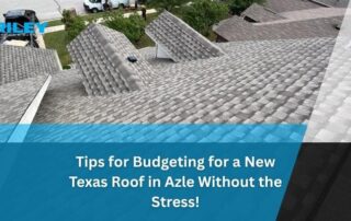 View of multiple gray shingle roofs in a residential neighborhood.