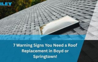Roof with a skylight and shingles, promoting roof replacement in Boyd or Springtown.